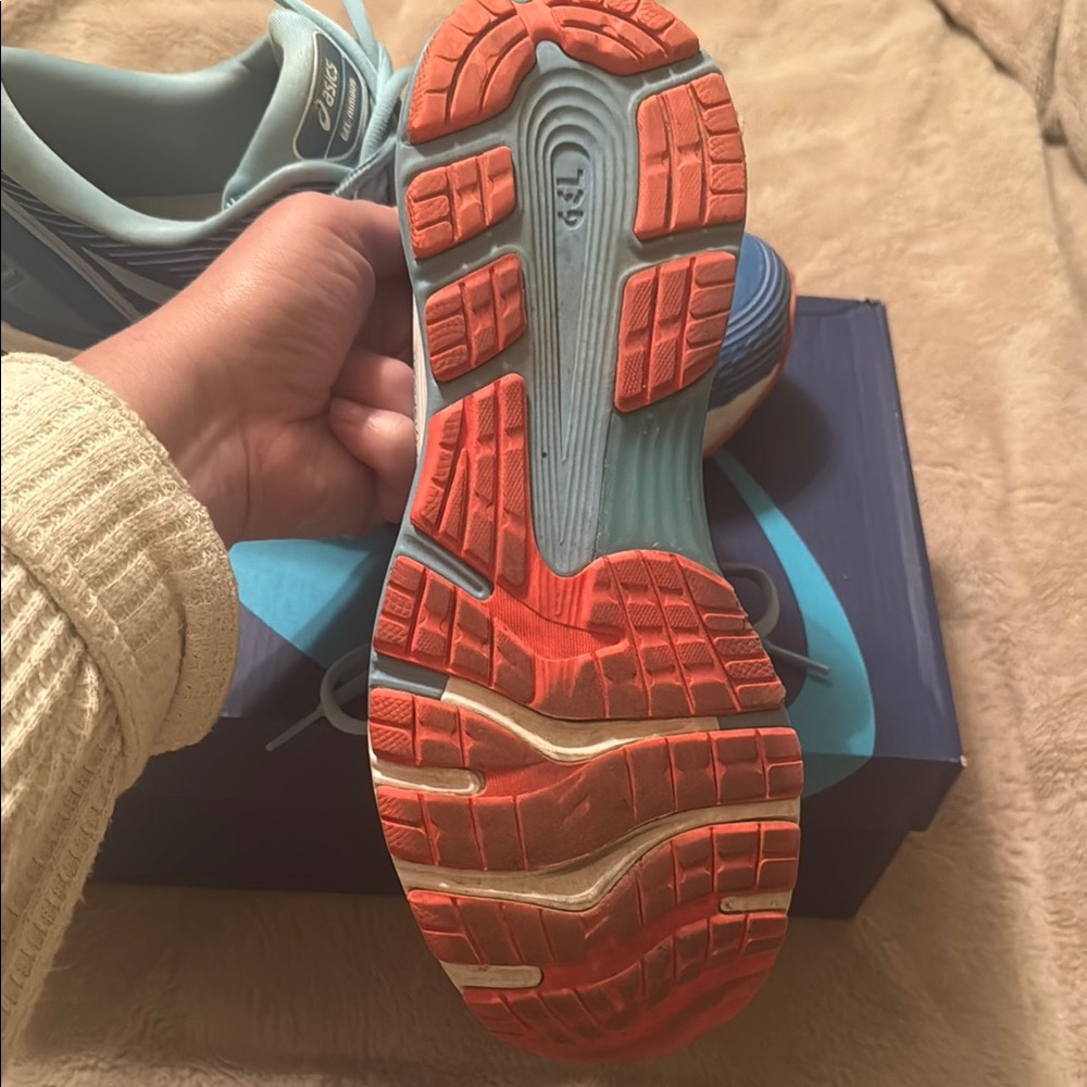 Asics Blue and Orange Athletic Shoes Modern Performance - Picture 5 of 6